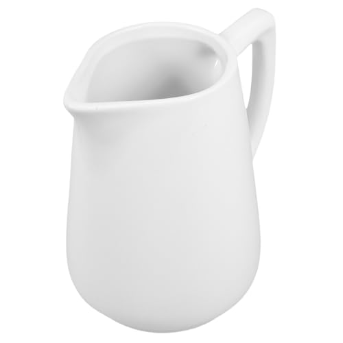 Cabilock Milk Jug Sauce Holder Syrup Pitcher Syrup Dispenser Sugar Holder Creamer Water Jug Steak Sauce Boat Coffee Steaming Pitcher Coffee Pitcher Ceramic Milk Pitcher Ceramics White