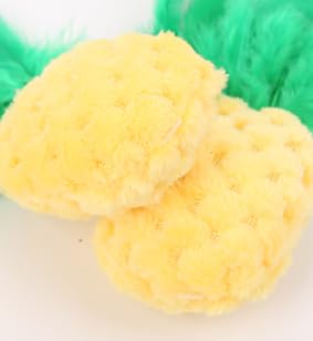 BWESOO Pineapple Shape Cat Chew Toy - Catnip Molar Toys Teeth Cleaning Toy Pet Bite Resistant Pet Supplies,Fun Toy for Exercise Interactive Plush Playing Toy for Cat Kitten Yellow 2