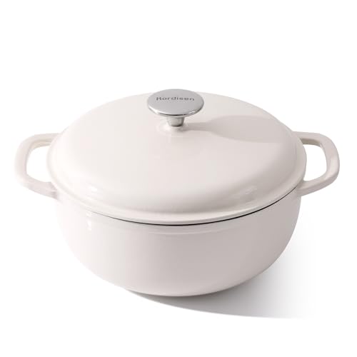 Kordisen 28cm/5.7L emailliertem Gusseisen Dutch Oven Topf mit Deckel, Dutch Oven für Sauerteig Brot...