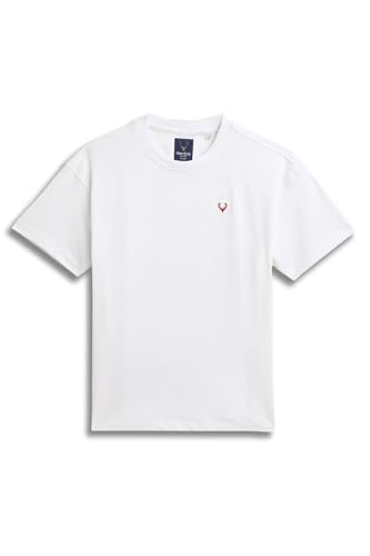 Image of Allen Solly Boys' Oversized Crew Neck T-Shirt | Stag Logo | Relaxed Fit | Soft Cotton Feel | Casual Streetwear Style