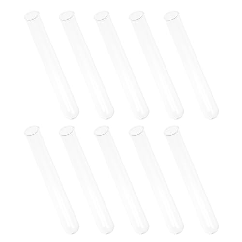 STOBOK 10個 ガラス製巻き口試験管 実験用耐熱クリアチューブ 化学液体保持 花標作成 多用途ラボ用品
