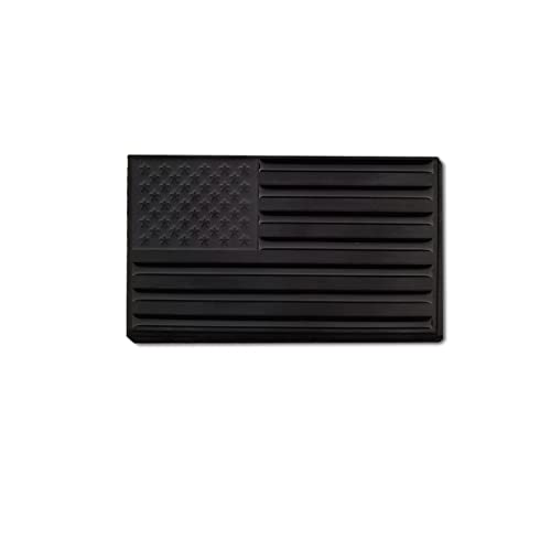 Image of 1Pc American Flag Sticker Decal 3.35 inch Metal Flag Car Stickers Emblem Bumper Stickers Logo for Vehicle Car Fender Side Tailgate USA US Flags Decals for Trucks Motorcycle 3D Badge (Black)