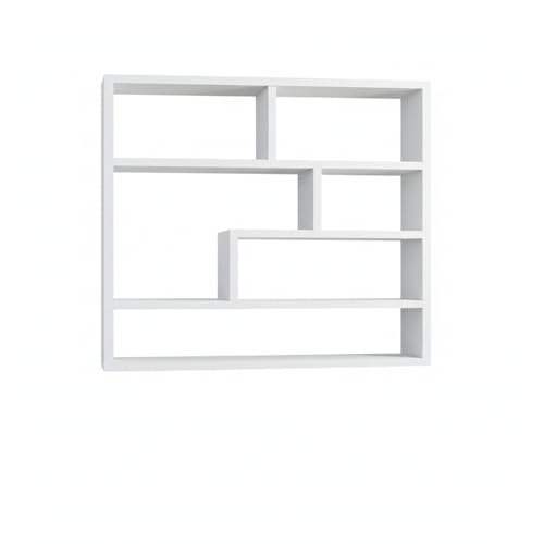 Image of FURNEASER Wall Shelves for Living Room, Hanging Decoration & Corner Display Shelf, Modern & Stylish Bookcase Bookshelf for Home Office Wall Decoration (White)