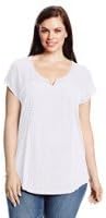 Lucky Brand Women's Plus Size Lace Patchwork Top