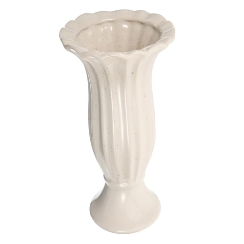 WEKADRIN Ceramic Roman Column Graveyard Urn Planter for Cemetery Flowers Memorial Vase Flower Holder for Fresh Artificial Blooms Outdoor and Indoor Grave Decoration