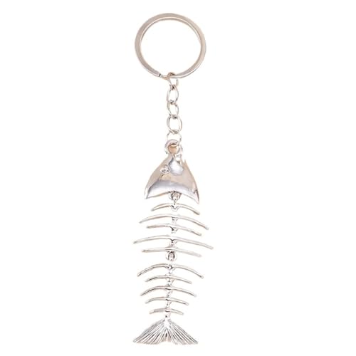 Porte-clés de voiture avec pendentif en os de poisson pour sac et taille