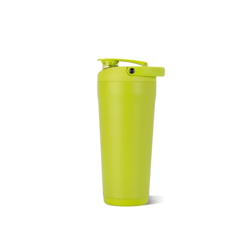 Image of HydroJug 24 oz New Stainless Steel Shaker - Insulated, Leakproof, BPA-Free with Silent Mixing Grate - No Clumps, No Noise - Premium Shaker for Fitness, Sports & Everyday Use, Lemon Lime