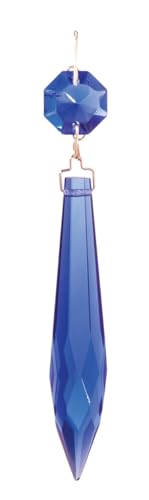 Image of B&P Lamp 3 Inch Cobalt Blue U-Drop Lamp Crystal Chandelier Light Replacement Pendant Prism