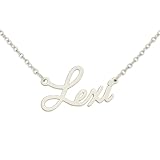 JRose Collections Identité Personalised Name Necklace – Popular Girls’ Names & Titles – Adjustable Chain in Gift Box by Mulberry Studios (Lexi)