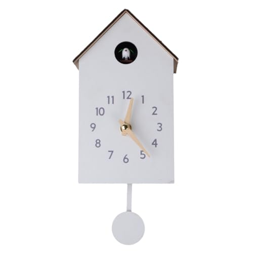 Reloj Pared Cucu Moderno,Reloj De Cuco con PéNdulo,Reloj Cuco con PáJaro Funcionamiento,DiseñO Minimalista Moderno,Adecuado para Estudio,Oficina,Dormitorio