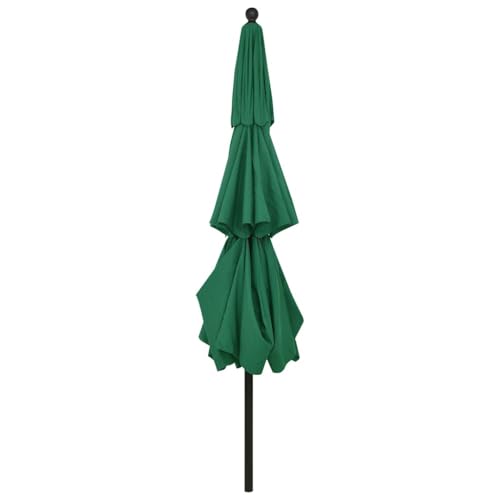 Sombrilla verde de 3.5m con manivela inclinable y mastil de aluminio 4