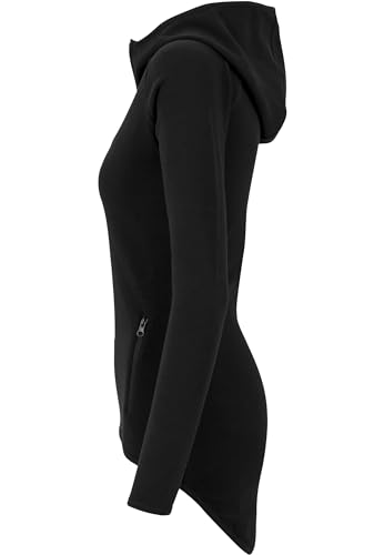 Urban Classics Damen Ladies Athletic Interlock Zip Hoody Kapuzenpullover, Schwarz (Black 7), L EU