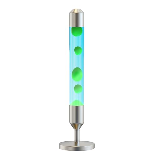 Kyzfy 24.4-Inch Relaxing Liquid Motion Lamps Magma Lamps Home Decor Living Room Office Bedroom Lamp (Green Wax Blue Water/Silver)