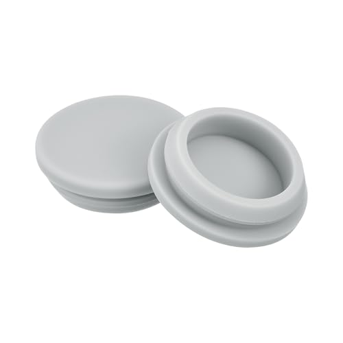 Image of MECCANIXITY 10pcs Silicone Snap in Locking Hole Plugs,28mm /1.1 Inch Mounting Diameter Narrow Groove Width 2.5mm Panel Seal Cover Round for Kitchen Bulkheads Waterproof Sealing Plugs Grey