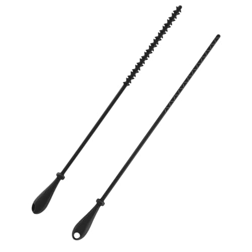 Image of 2pcs Silicone Straw Brushes, 9.45 Inch Extra Long Bendable Cleaner Pipe Crevice Washing Brush Reusable Drinking Water Bottle Straw Cleaner Kitchen Cleaning Tool for Narrow Neck Containers(Black)