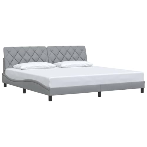 vidaXL Cama sin colchón Tela Gris Claro 200x200 cm