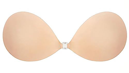 Depovor Strapless Adhesive Bra Push Up Sticky Bra Invisible Backless Stick On Bras For Women Beige #TOP30