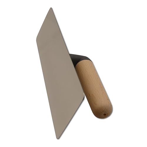 DEWEPRO® Venezianische Glanzputz Glättekelle - Stucco Kelle - Venezianer - trapezförmig - 240x95/75mm - Edelstahlblatt mit abgerundten, geschliffenen und polierten Kanten - Glättkelle