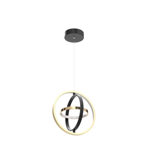 DotoKotl Modern LED Chandelier DIY Creative Chandelier Adjustable Hanging Round Ring 3 Ring 4000K Warm White Light Fixture for Dining Room Bedroom Kitchen Island Hall Black Gold (D = 11.8") by DotoKotl - Image 4