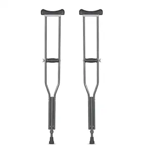 Vissco Astra Under Arm Crutches Aluminium, Crutches for those Physically Chalenged With Adjustable Elbow Support, PVC grip Handle, Light Weight & Height Adjustable, Walking Stick (1 Pair) - XL (Grey)