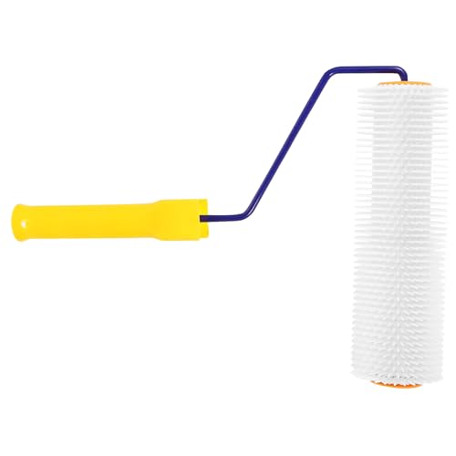 IWOWHERO con Púas para Autonivelante Cepillo Desespumante para Suelo Mango Ergonómico para Pintura y Mortero Herramienta Reutilizable y Práctica para Acabados Uniformes Color Aleatorio