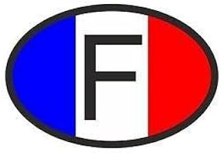 F France Country Code Oval with French Flag Bumper Sticker