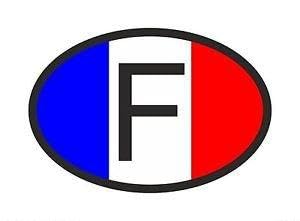 France Oval Country Code Sticker