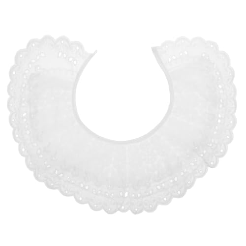 GALPADA Collar Falso de Encaje Blanco Lazo, Chal Ligero de Algodón para Mujer, Accesorio Decorativo Elegante y Transpirable, Adecuado para Ropa Elegante y Fiestas
