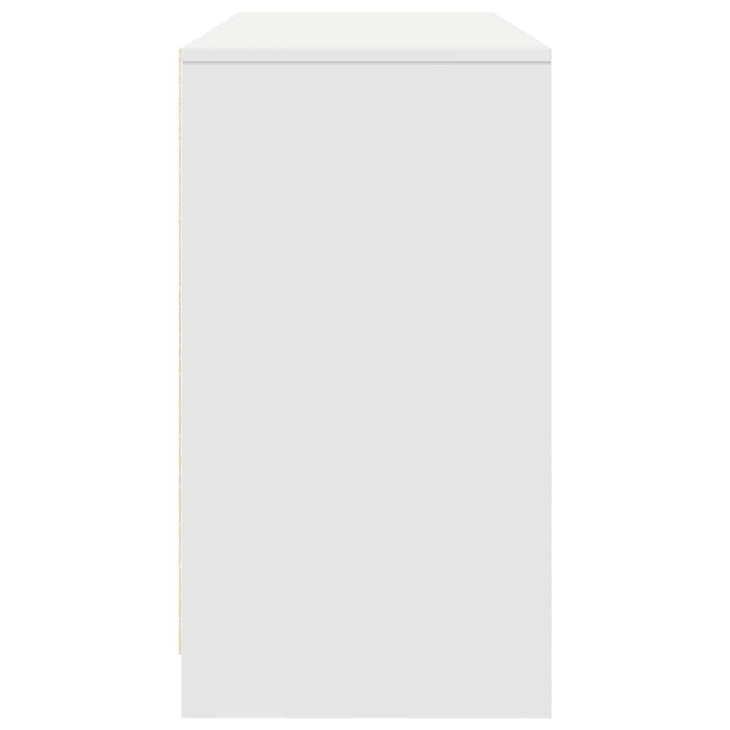 Scrivania in legno bianco, 120 x 42 x 76 cm, con robusto piano da scrivania e spazio di archiviazione, versatile come tavolo da ufficio, scrivania per computer o scrivania da gioco
