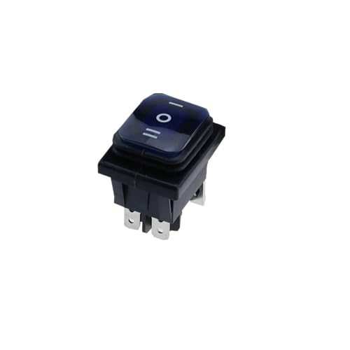 Interruptor rectangular KCD4-203 de alta resistencia 16A y 6 pines azul
