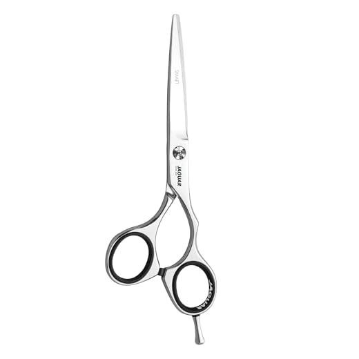 Jaguar Shears White Line Smart 5.5 Inch Professional, Classic, Ergonomic, Steel Hair Cutting,Trimming, and Texturizing Scissors for Salon Stylists, Beauticians, Hair Dressers and Barbers