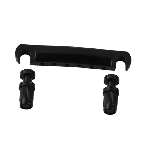 Bridge Parts Metal Stop Bar Tailpiece And Studs For LP Electric Guitar Parts Chrome Black(Black)