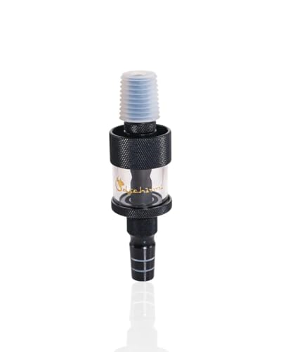Dschinni Shisha Molassefänger Schwarz 18/8 Schliff - Premium Aluminium & Glas Molasse Fänger für Wasserpfeife - Robust Zerlegbar & Universal mit Ultra Grip Dichtung - Zubehör Nargile