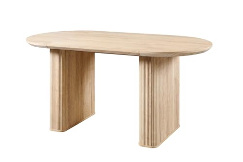 T4TREAM 63" Fluted Oval Dining Table for Kitchen Living Room