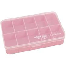 Craftelier - Mini Organizing Box with 10 Compartments for Scrapbooking and Craft Materials | Dimensions 14.6 x 9.1 x 3.2 cm 5.75 x 3.6 x 1.25" - Transparent and Pink Color