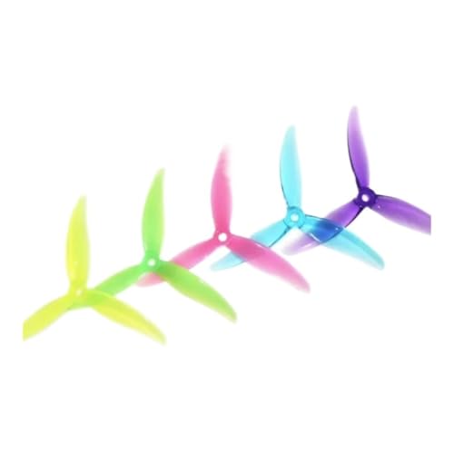 Hélices 5.1 pouces 3 pales 5130 jaunes pour drone quadrirotor 5 pouces 2 paires