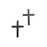 2x Cross Auto Emblem For Christian/Jesus Car Motorcycle Bike Styling Badge Sticker (Black)