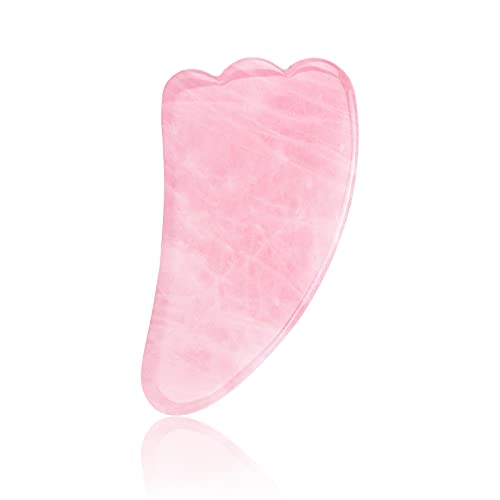 Gua Sha, Gua Sha Facial Tools, Natural Rose Quartz Jade Stone Guasha Massage for Face Body SPA, Traditional Acupuncture Therapy Trigger Point Treatment, Gua Sha Scraping Massage Tool