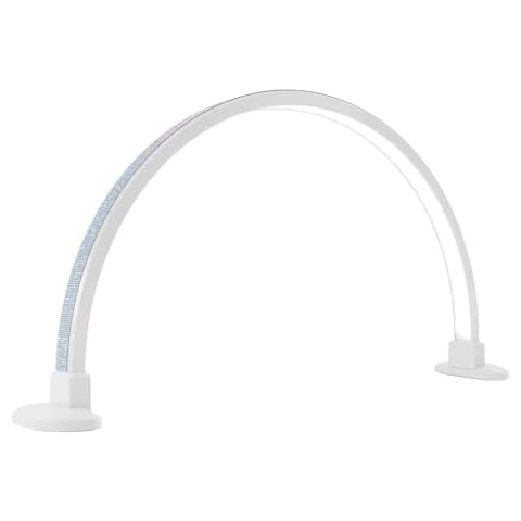 Half Moon Light for Nail Desk, 48W Half Moon Lamp with Phone Holder, 3000-6000K Color Temperature, Adjustable Brightness, Professionals LED Light for Beauty Salon Nail Makeup Tattoo (White) Cover
