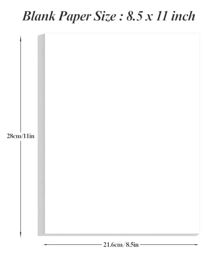 Image of 8.5 inch x 11 inch Printer Paper - 100 Sheets /200 Pages White Copy Paper, 20 lb Letter Size Papers Printing in Office /School /Home