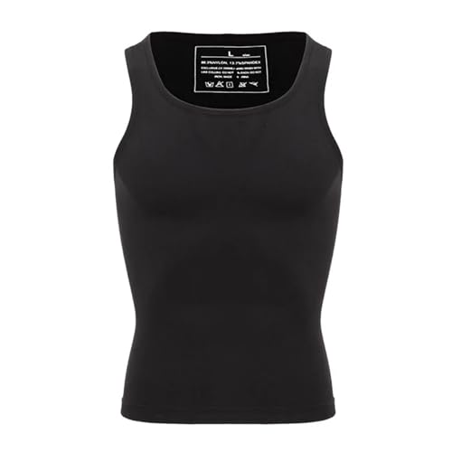 Camiseta Ginecomastia Camiseta de compresión for Hombre Adelgazante Moldeador Cuerpo for Ocultar Moobs Camisetas sin Mangas for Entrenamiento Interiores(Black,L)