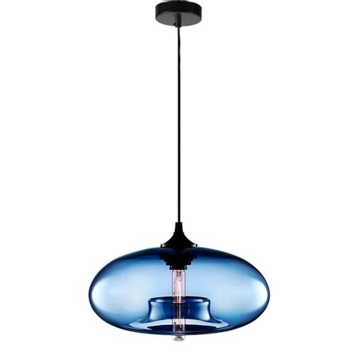 Lampe suspendue industrielle moderne créative en verre soufflé lampes suspendues îlot de cuisine moderne bleu bulle couleur salle à manger bar table de...