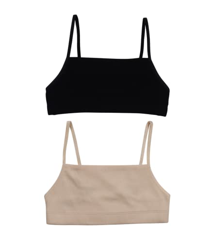 Hanes Girls' Pointelle Square Neck Bralette 2 Pack