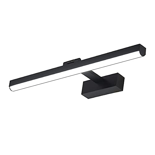Luz de espejo LED orientable de 18W y metal negro con brillo cálido