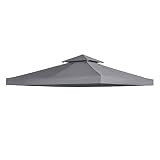 BOYIDAI Gazebo Canopy Replacement Top 10x10 Ft - 2 Tier Patio Canopy Top Cover Polyester UV30 Waterp