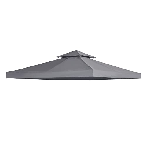 Boyidai Gazebo Canopy Replacement Top 10X10 Ft - 2 Tier Patio Canopy Top Cover Polyester Uv30 Waterproof 200G Canvas For Outdoor Garden Patio Pavilion Sun Shade (Color : Dark Gray) #TOP6