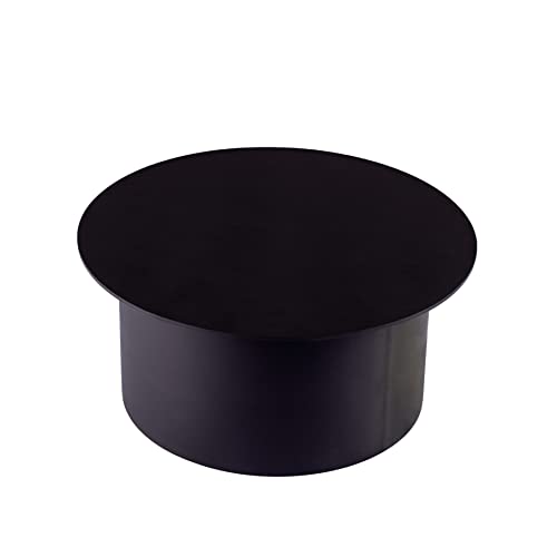 BAUER Tapa ciega para tubo de estufa, diámetro de 150 mm (más variantes), negro, grosor de la pared: 1,5 mm, tubo de humo, tubo de chimenea, tubo de escape; según la norma EN 1856-2