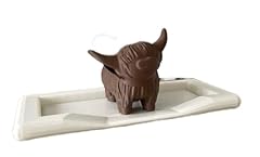 Highland Cow Brown / Large White Plate