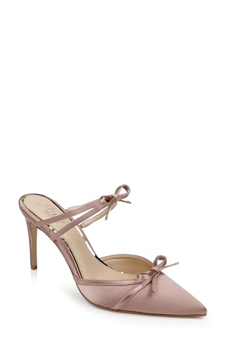 Jewel Badgley Mischka Klarise Pointed Toe Satin Double Bow Mules