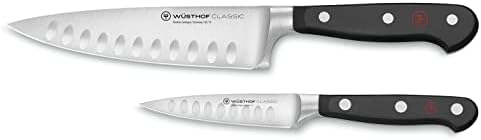 Wüsthof Classic Hollow Edge 2-Piece Chef's Knife Set, Black, 6-inch and 3.5-inch - Thumbnail 4